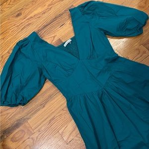 Abercrombie & Fitch emerald corset midi dress